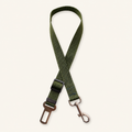 Army Green adjustable pet car seat belt tether with metal buckle and swivel clip