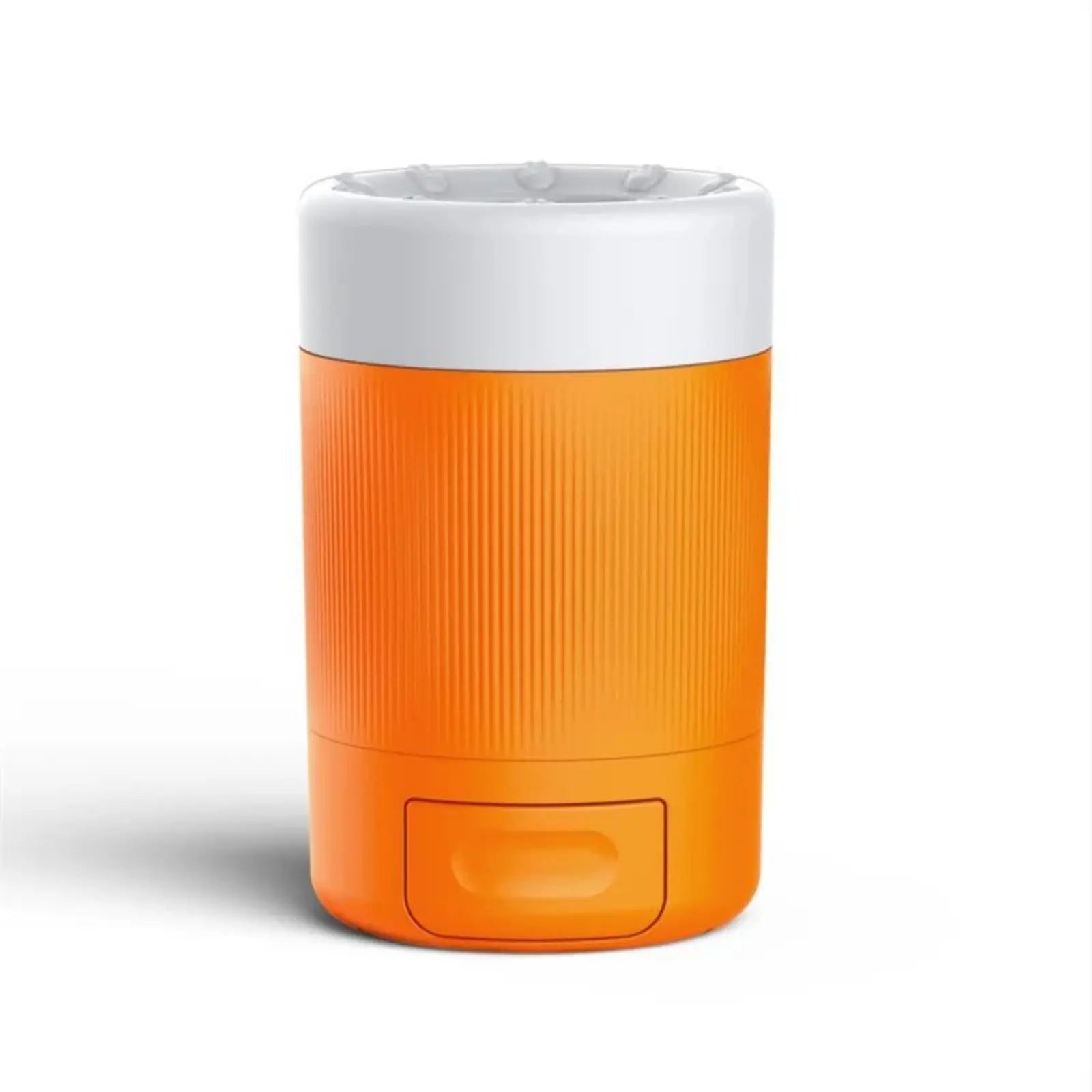 Orange dog paw cleaner cup for muddy paws with white cleaning opening