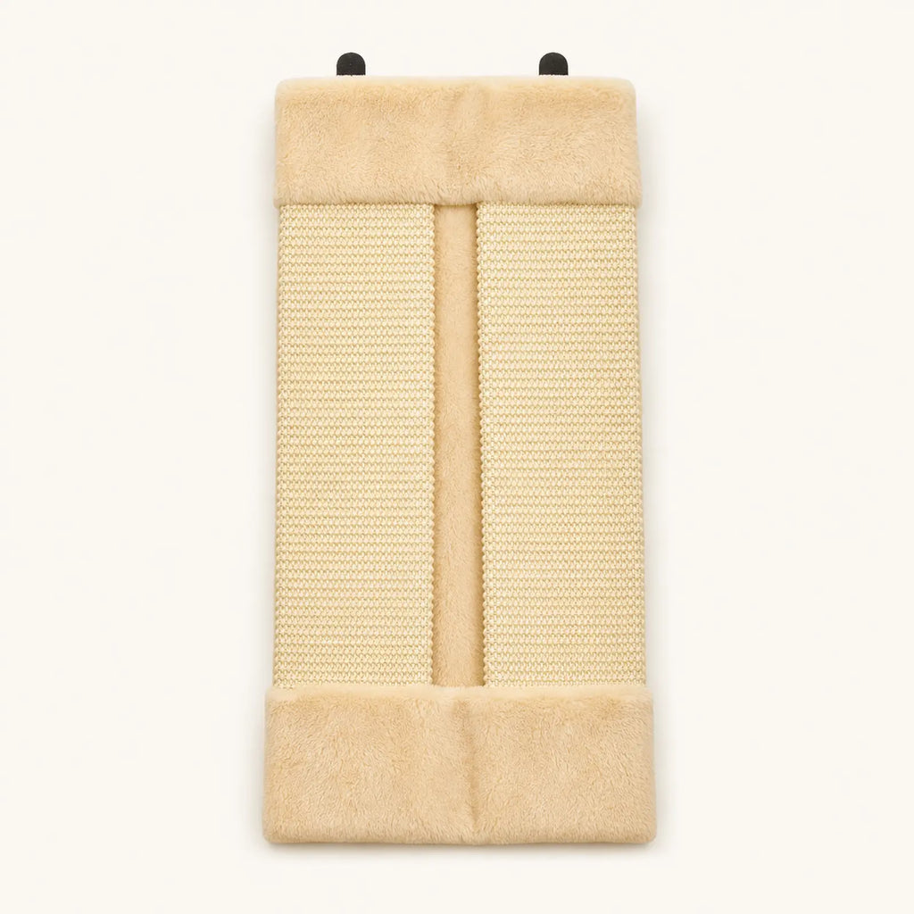 Beige foldable sisal corner scratching post for cats