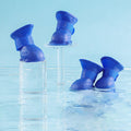 Dark blue silicone dog boots set of four with hook-and-loop bands