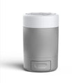 Gray dog paw cleaner cup for muddy paws with white cleaning opening