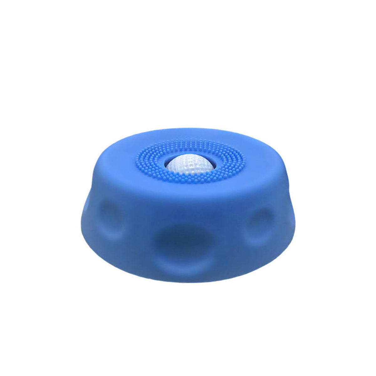 Blue interactive rolling-ball lick bowl for pets