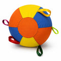 Colourful 45 cm dog herding ball with fabric cover and loops
