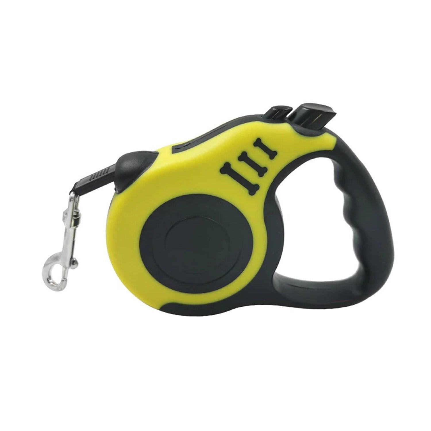 Yellow retractable dog leash