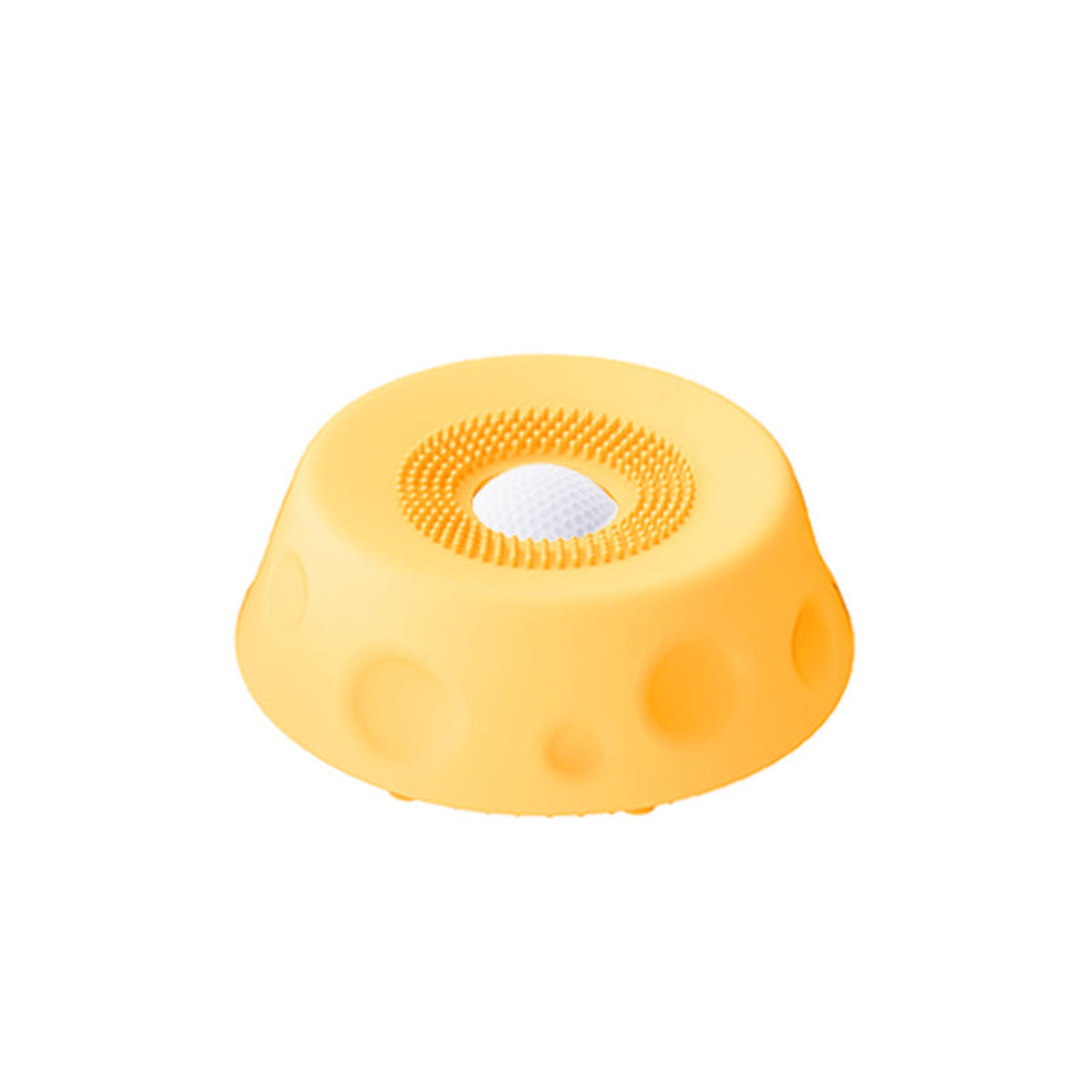 Yellow interactive rolling-ball lick bowl for pets